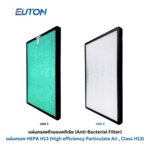 EUTON แผ่นกรองอากาศ HEPA H13 และ Anti-Bacterial